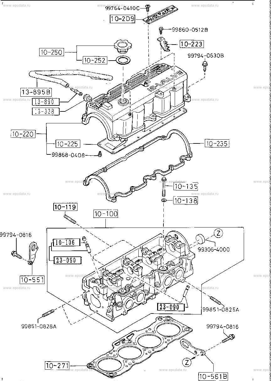 Cylinder head & cover (gasoline)
