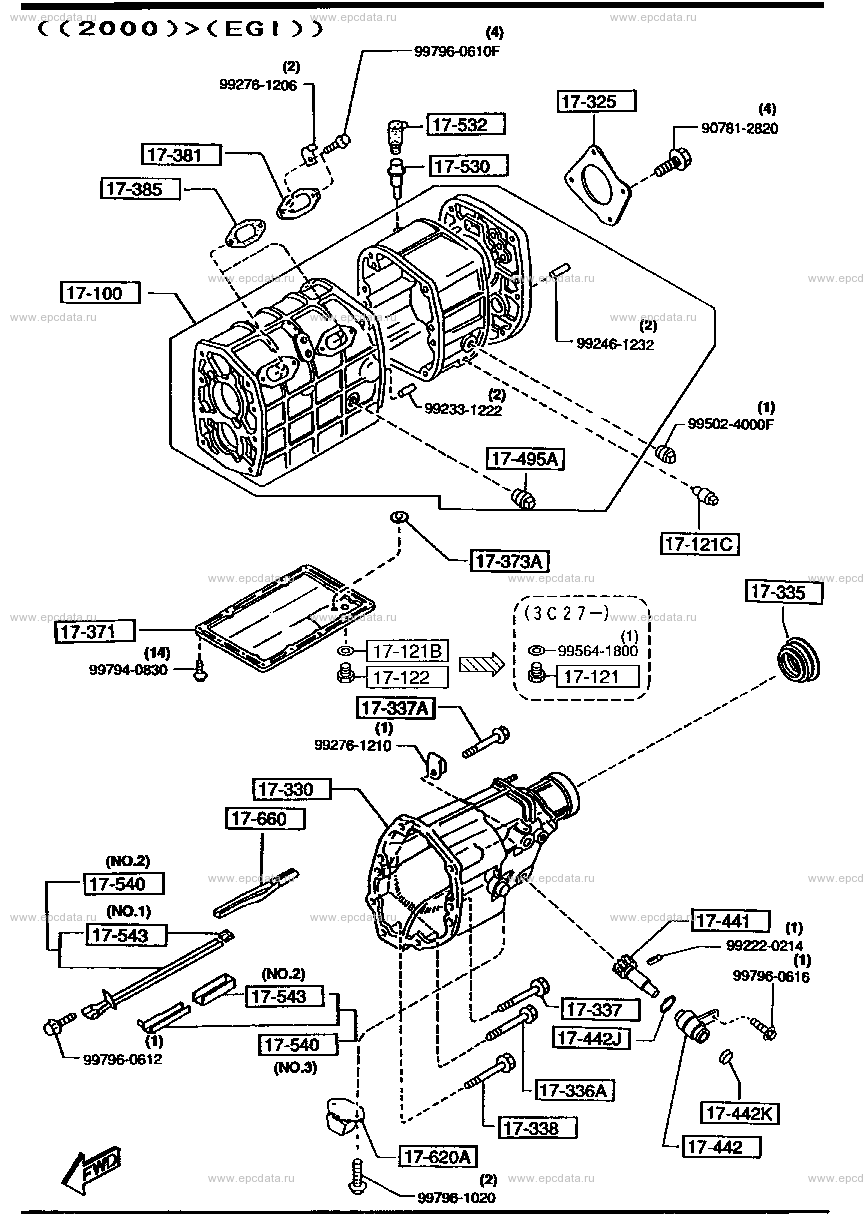 Manual transmission case (2WD)(1800CC,2000CC & 2200CC) ((2000)>(EGI))