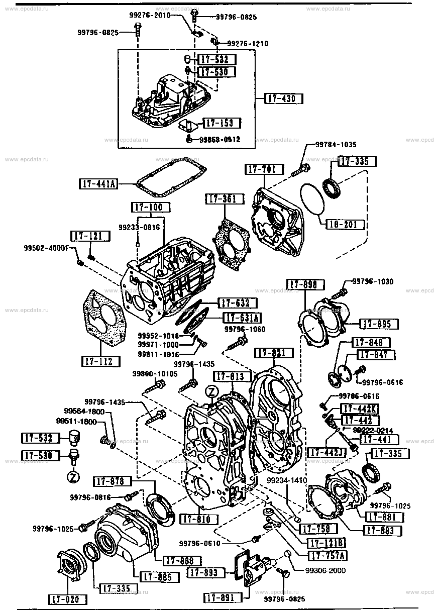 Manual transmission case (3500CC)(non-turbo)(4WD)