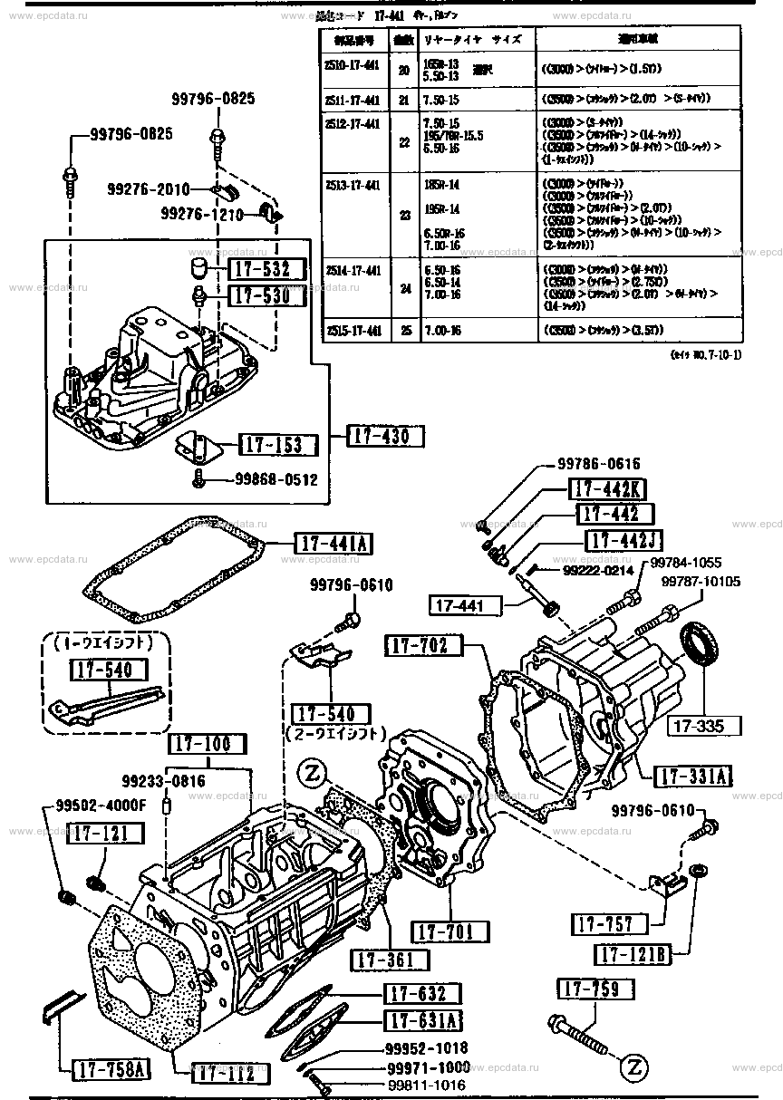 Manual transmission case (3000CC & 3500CC)(non-turbo)(2WD)
