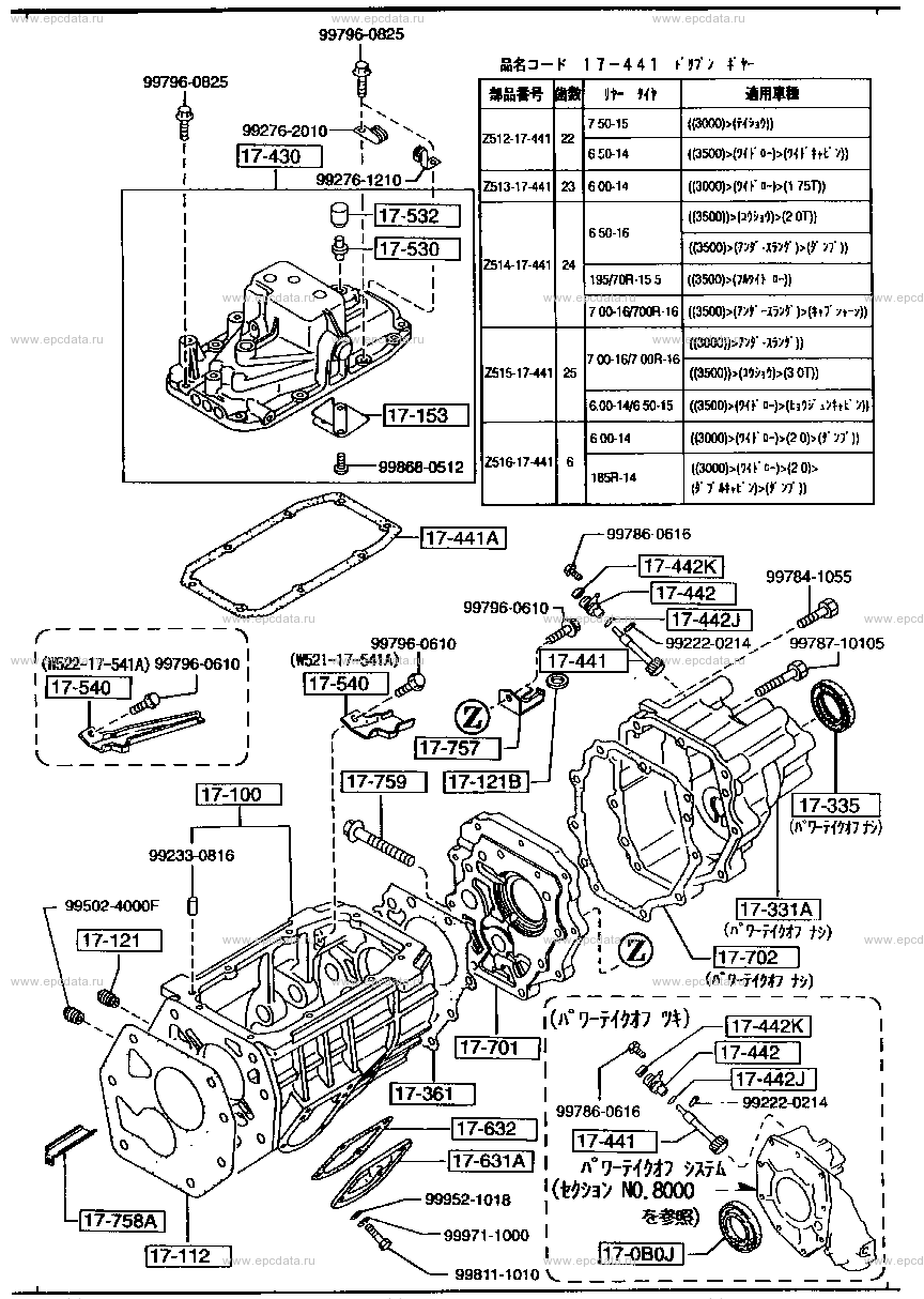 Manual transmission case (3000CC & 3500CC)(non-turbo) (2WD)