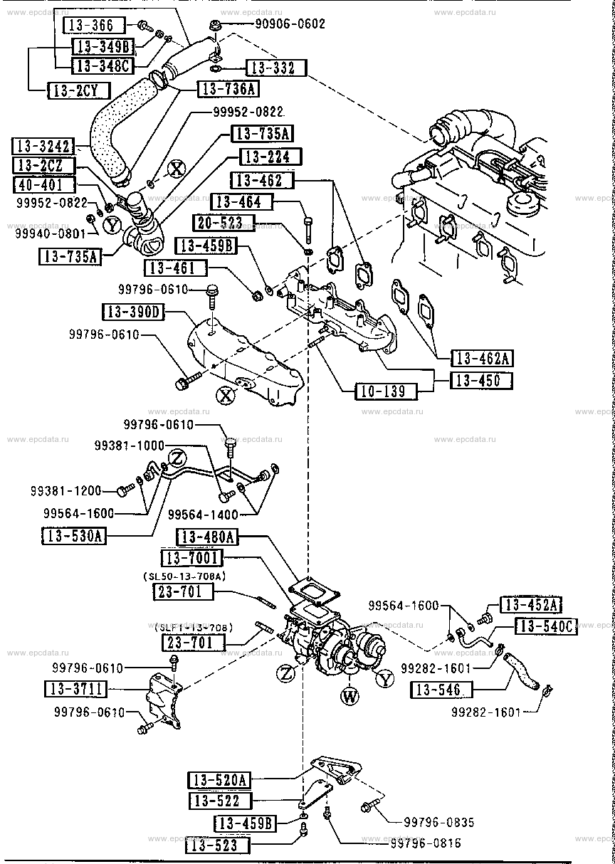 Exhaust manifold (3500CC)(turbo)