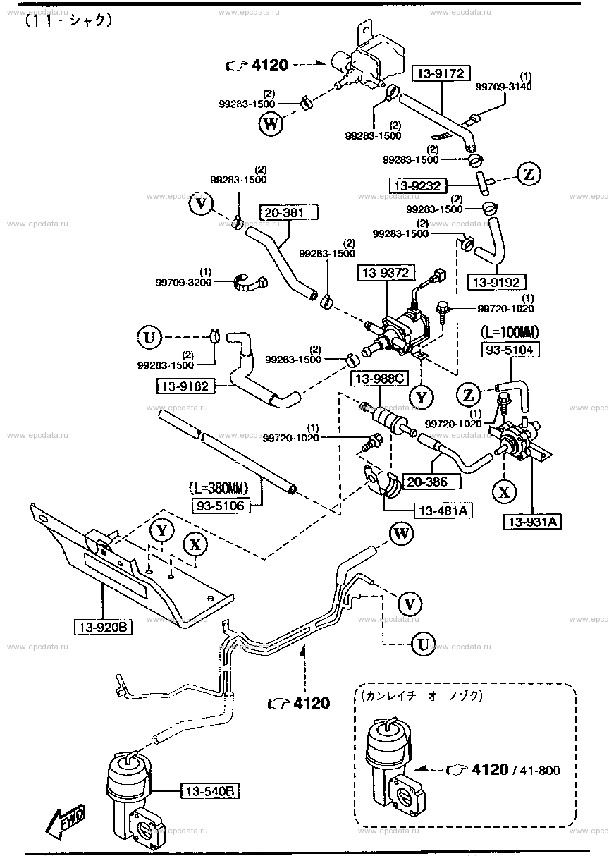 Exhaust control system (4300CC>2WD & 4600CC)(snorkel type)(MT) (11-?¬?)