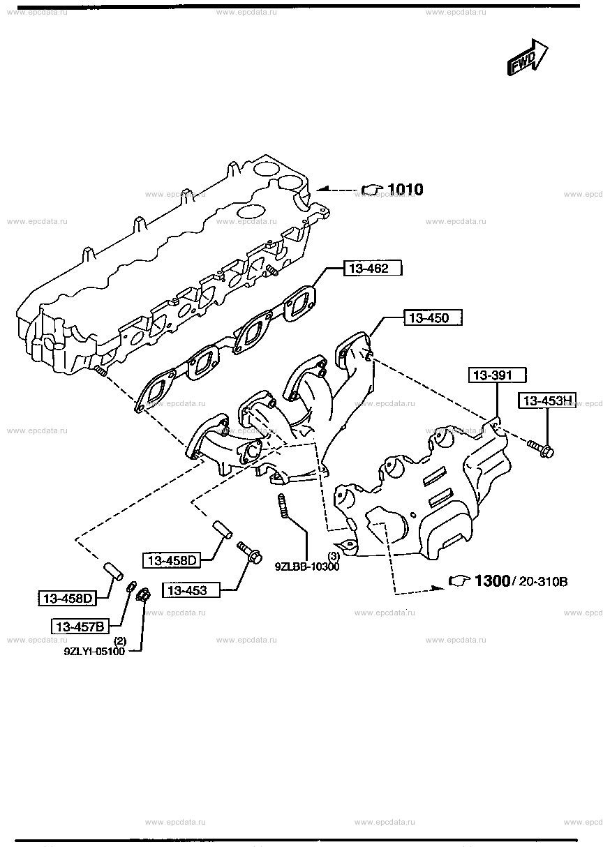 Exhaust manifold (4300cc & 4600cc) for Mazda Titan - Amayama