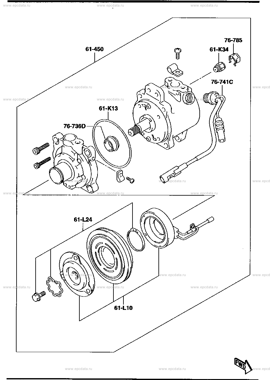 Compressor inner parts (air conditioner) (no lean burn)(Denso)