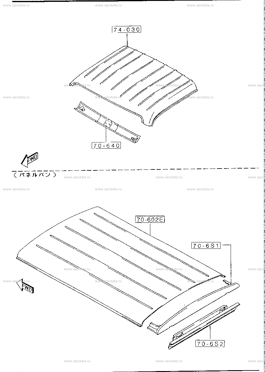 Body panel (roof) (truck, dump,panel van & cab chassis)