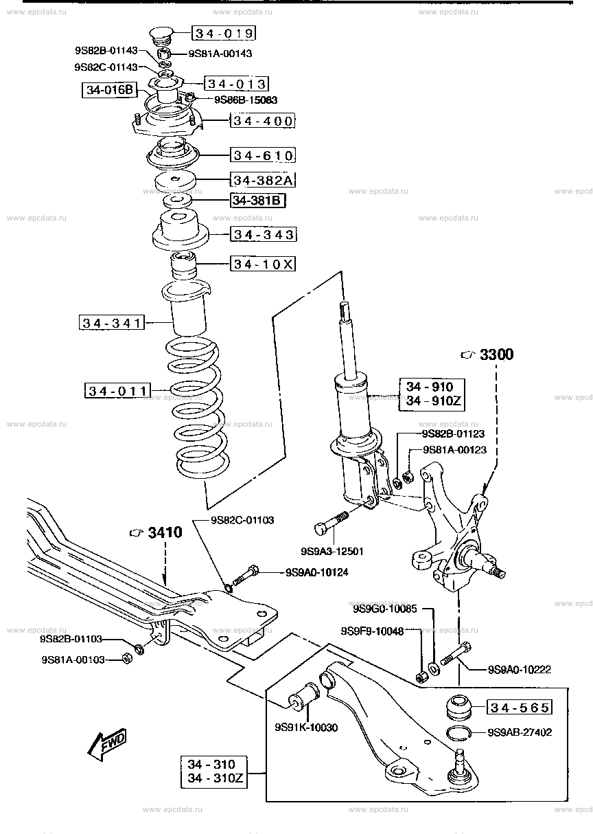 Front suspension mechanism (2WD)