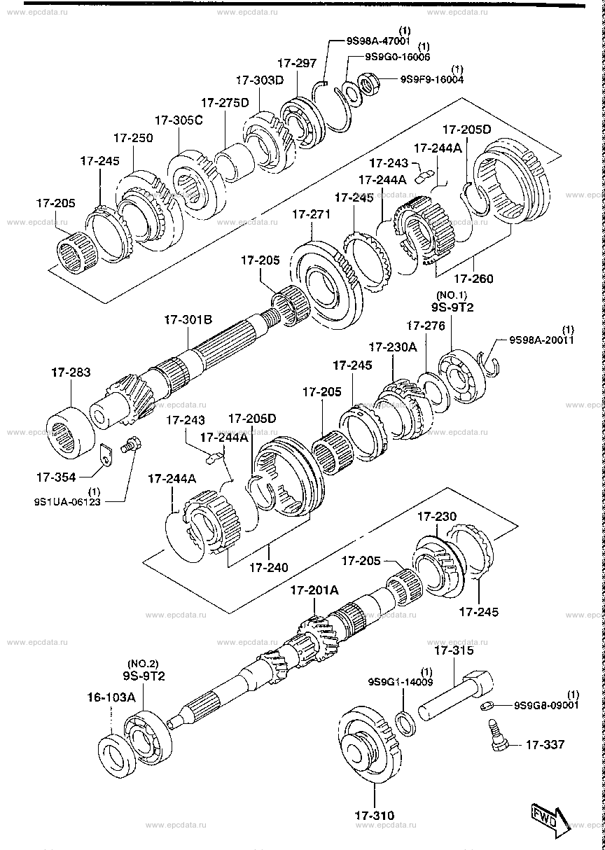Transmission gear (MT) (4-speed)