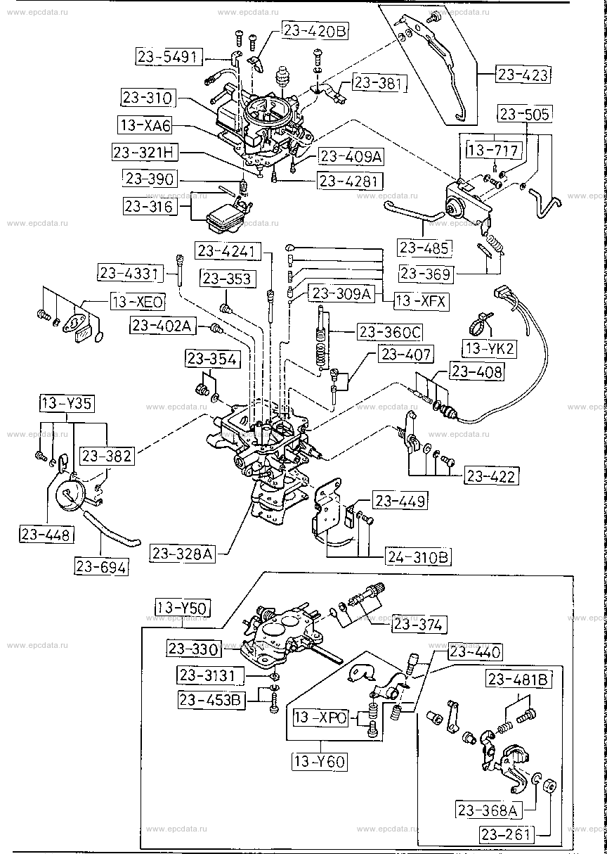 Carburettor inner parts (gasoline)(1300CC & 1500CC)
