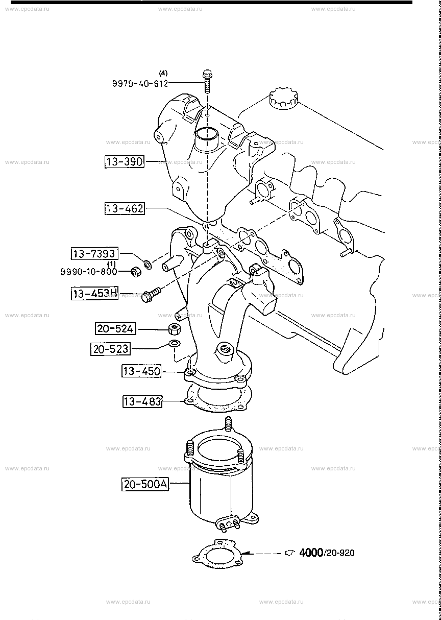 Exhaust manifold (gasoline)(1300CC & 1500CC)