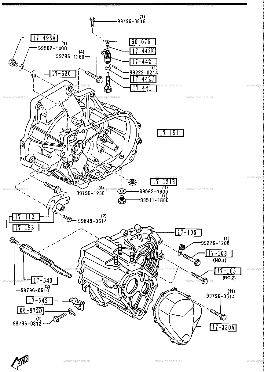 Transmission case (MT 5-speed) (2WD)