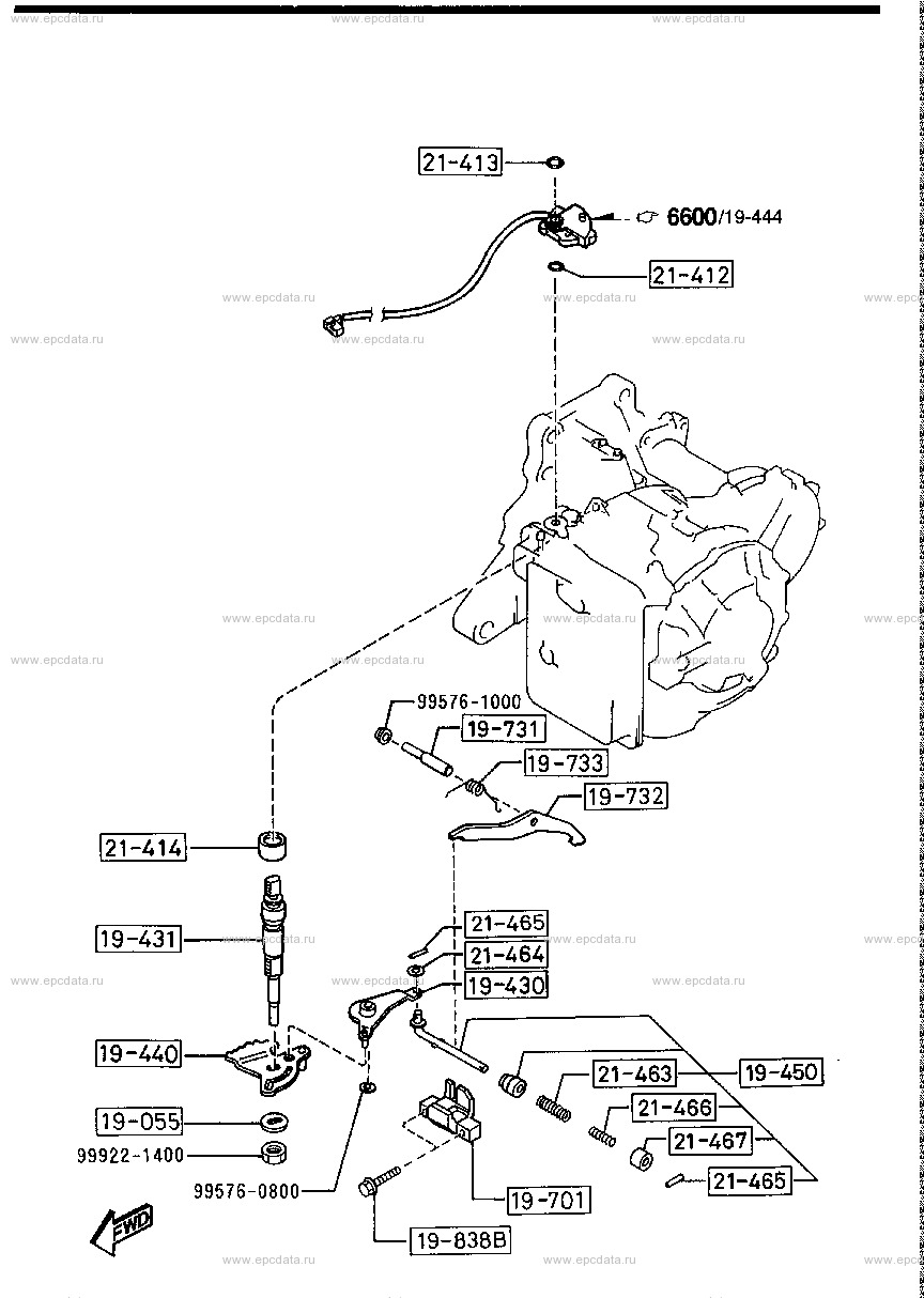 Manual linkage system (AT 4-speed) (diesel)