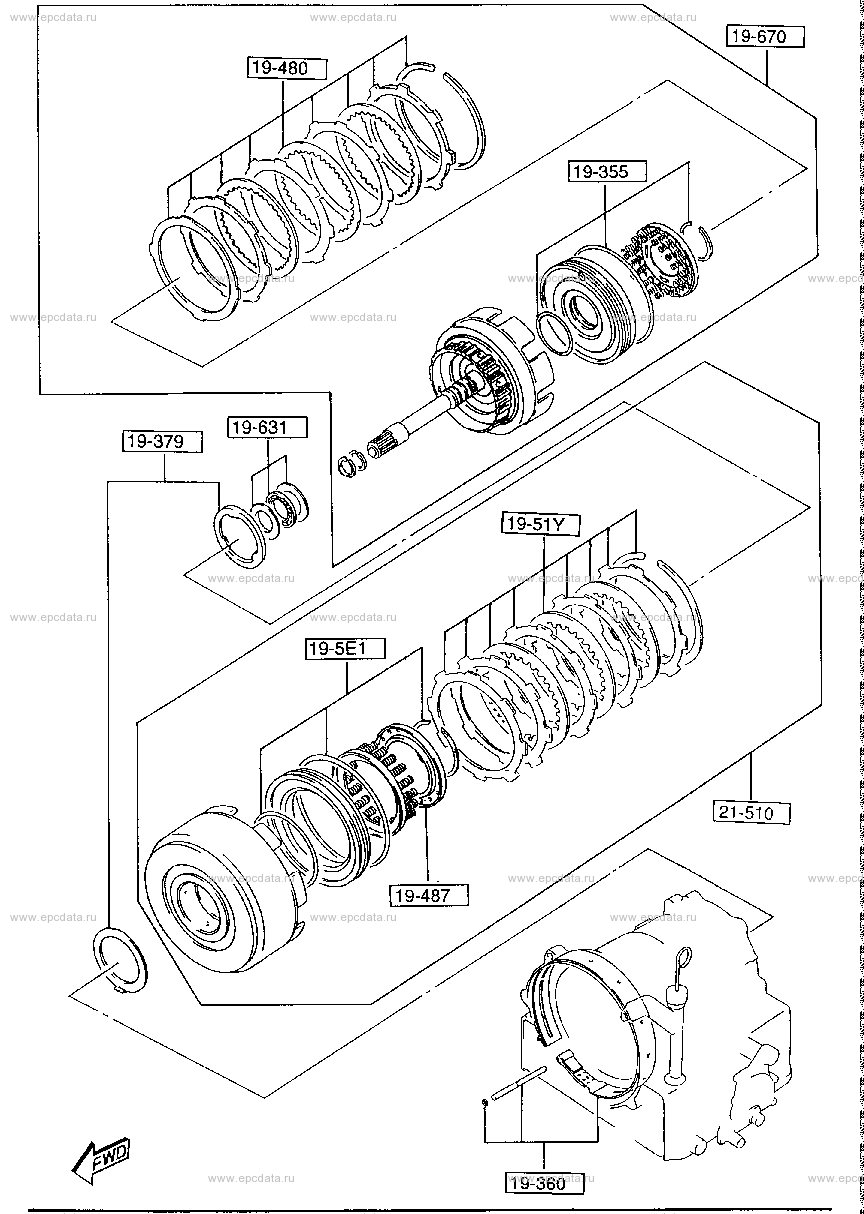 Clutch & planetary gear (AT) (truck)