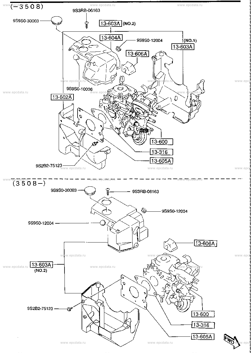 Carburettor & cover (van)(non-turbo)(carburettor)