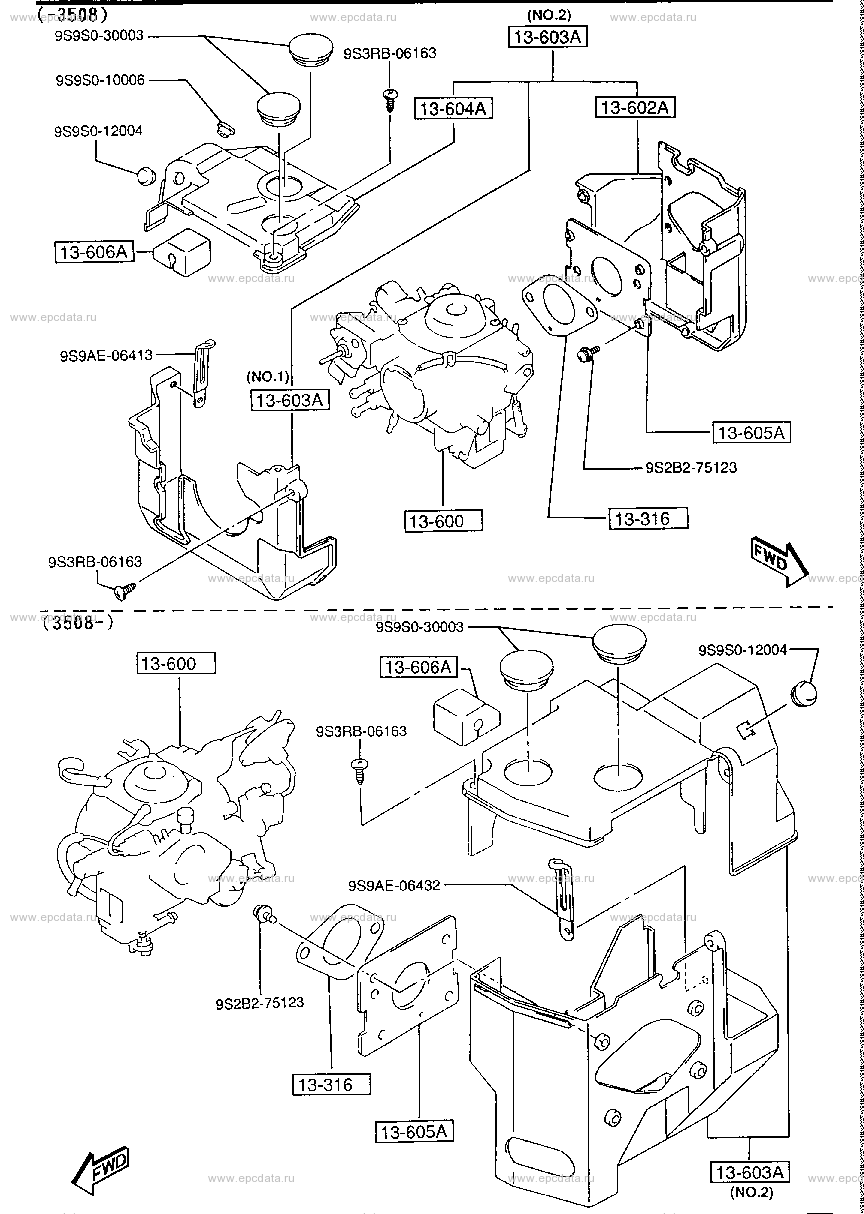 Carburettor & cover (truck, dump,panel van & cab chassis)