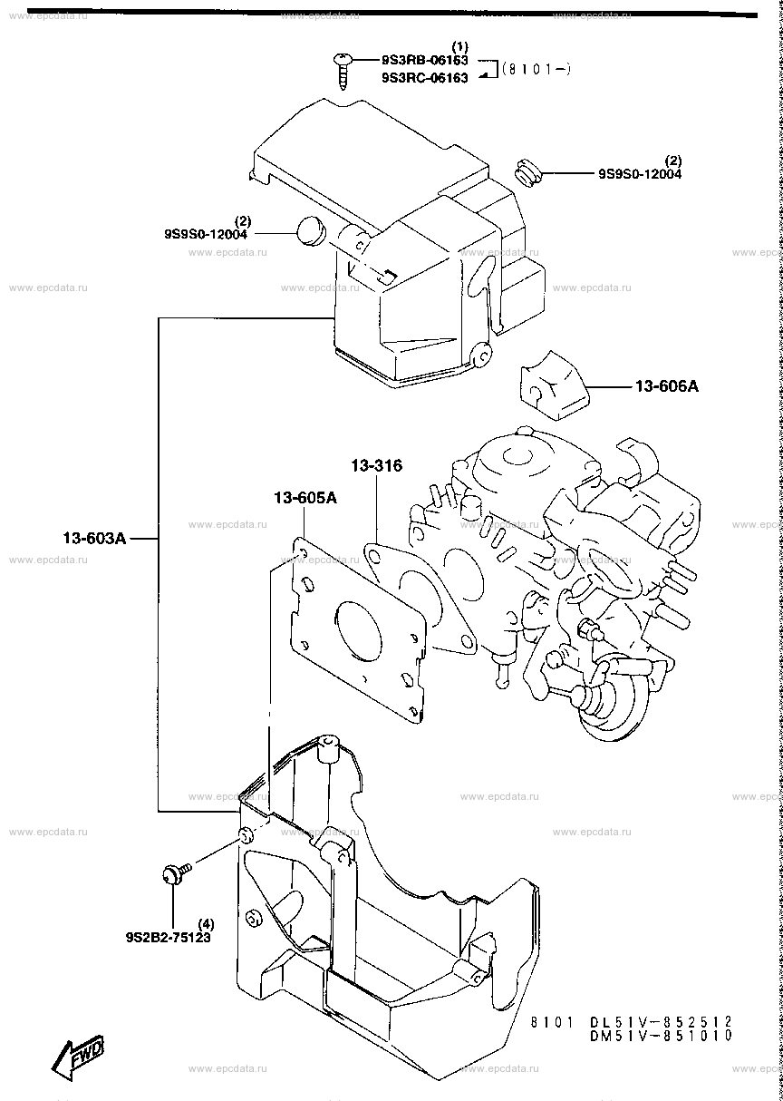 Carburettor & cover (van)(non-turbo)
