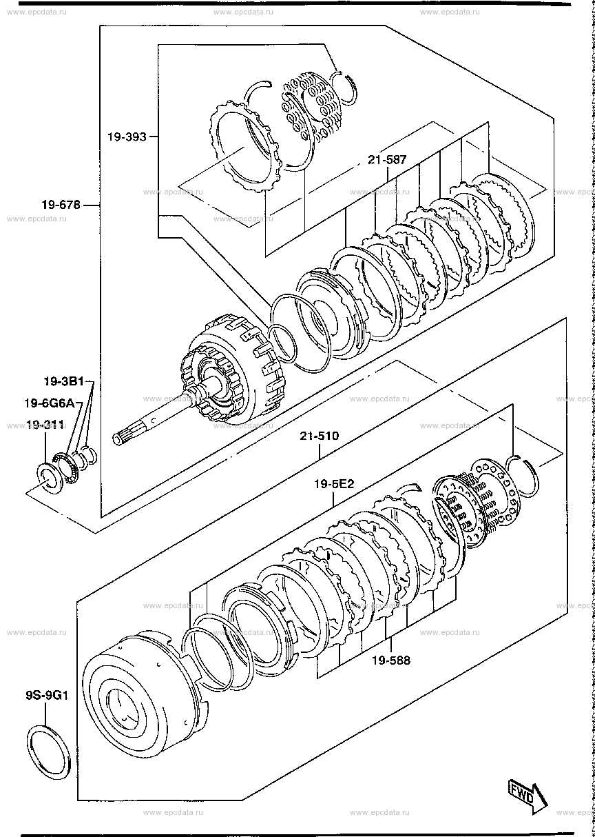Direct clutch & input shaft (automatic transmission) (van)