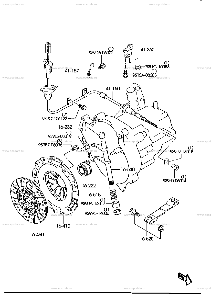 Clutch disk & cover (MT) (4WD)