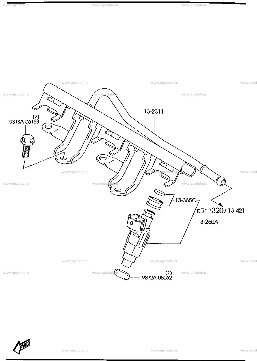 Fuel injector & delivery pipe (non-turbo)