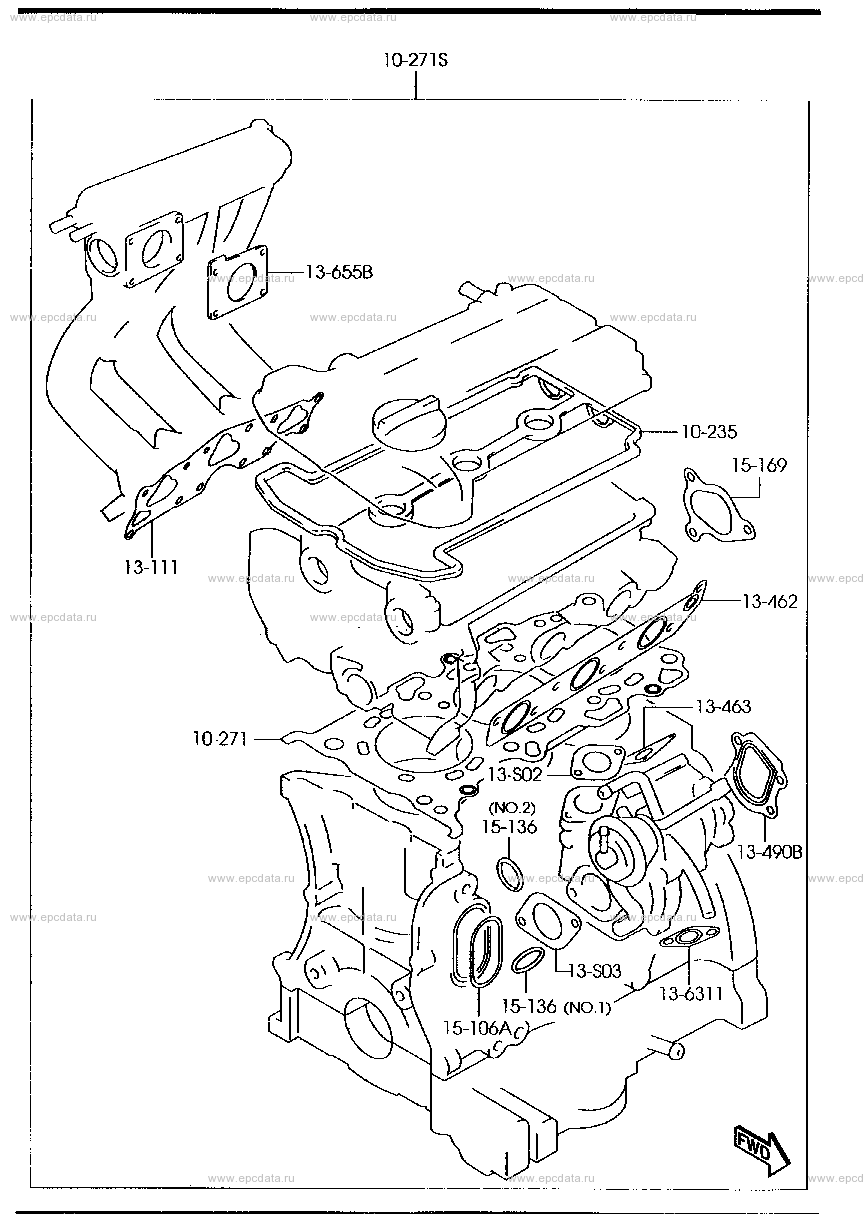 Engine gasket set (turbo)