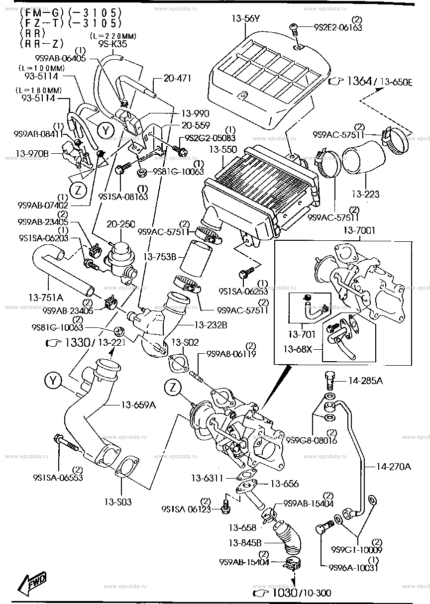 Turbo charger (turbo) (FM-G)(-3105)(FZ-T)(-3105) (RR)(RR-Z)