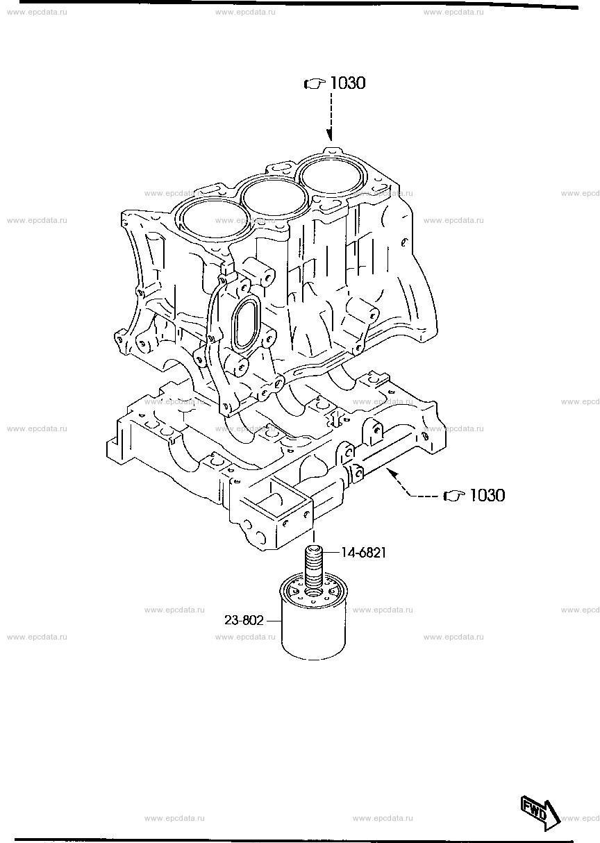 Oil pump & filter (non-turbo)