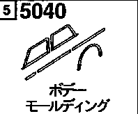 5040BA - Body molding (s.wagon) (without roof rail) 
