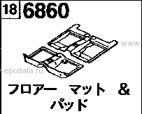 6860AA - Floor mat & pad (sedan)(bj5p 400001-)(bjfp 500001-)