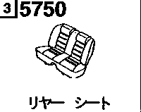 5750 - Rear seat (dw3w 500001 - 600000) , (dw5w 300001 - 400000) 