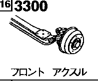3300 - Front axle (drum brake) 