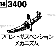 3400J - Front suspension mechanism (rigid-axle type suspension) (koushou)(semi long body) (4.0t)