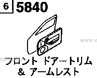 5840A - Front door trim & armrest 