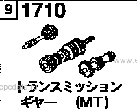 1710B - Transmission gear (manual) (5speed)(rotary) 