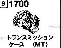 1700 - Transmission case (manual) (2wd)(1300cc> non-egi >non-turbo > 4-speed)