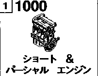 1000B - Short & partial engine (gasoline)(1600cc)