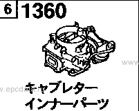 1360 - Carburettor inner parts (gasoline)(1300cc> non-egi)