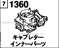 1360A - Carburettor inner parts (gasoline)(1800cc> non-egi)