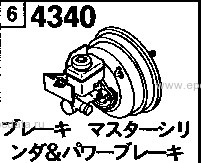 4340D - Brake master cylinder & power brake (rotary) (no anti-lock brake) 