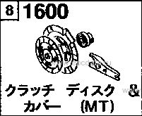 1600 - Clutch disk & cover (floor shift)