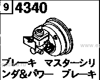 4340B - Brake master cylinder & power brake (4- disk)