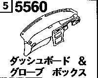 5560A - Dashboard, crash pad & glovebox (column shift)