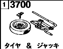 3700 - Disk wheel,tire & jack 