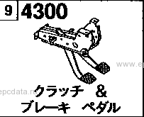4300A - Clutch & brake pedal (3000cc & 3500cc & 4100cc)(non-turbo 2wd)