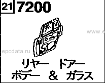 7200A - Rear door body & glass 