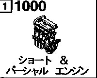 1000A - Short & partial engine (gasoline)(1300cc)