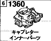 1360A - Carburettor inner parts (gasoline)(1800cc> non-egi >non-turbo) (m/t & a/t>3-speed)