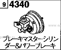 4340A - Brake master cylinder & power brake (diesel)