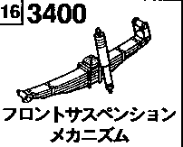 3400B - Front suspension mechanism (wide low) 