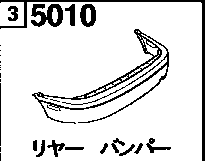 5010BA - Rear bumper (soft bumper) . (s.gt,ghia,1300-gl,canvas-t,1300-lyre)