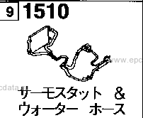 1510B - Thermostat & water hose (dohc)(with lean burn)